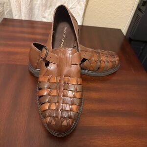 Stacy Adams Men's Woven Tri color Leather Sandals Sz 8M
